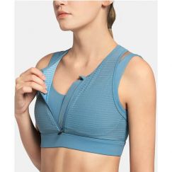 2 Pks High Impact Sports Bras with Front Zip Closure Mesh Racerback for Women