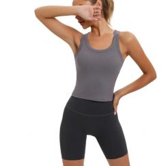 3 Pks Clothings Padded Yoga Fitness Vest Ribbed Tank Top for Women