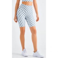 4 Prs Women Checkerboard Workout Legging High Waist Butt Lift Yoga Bike Shorts 